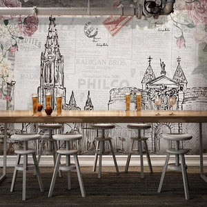 City Buildings Wallpaper for Home Wall Decor-Geometric Shapes Wallpaper