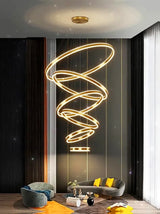 Rings LED Staircase Chandelier: Unparalleled Elegance