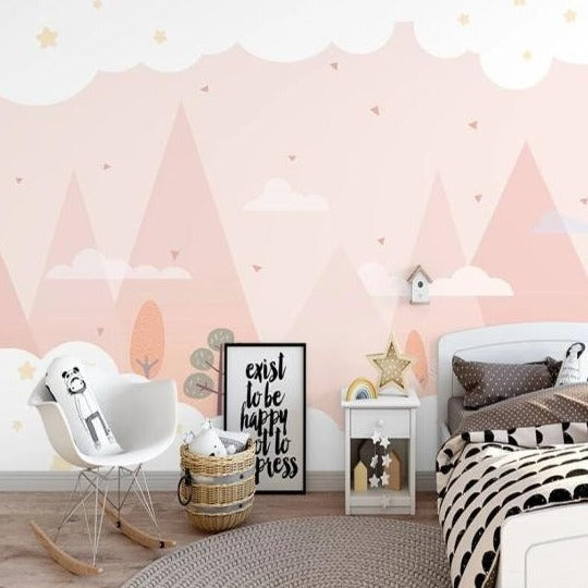 Enchanting Forest and Moon Nursery Wallpaper-Kids Room Wallpaper