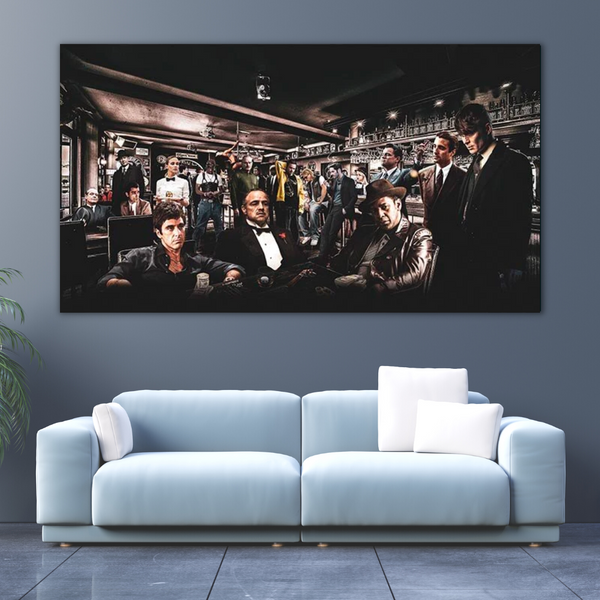 Godfather Scarface Character Canvas Wall Art-Wall Posters