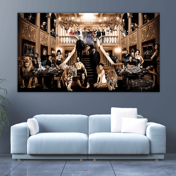 Godfather Scarface Character Canvas Wall Art-Wall Posters