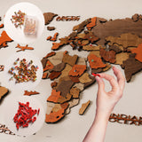 Natural Wood 3D Rustic World Map Wall Decor with Free Accessories