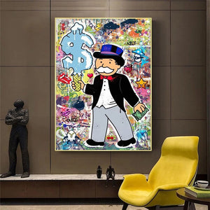 Money Forbes Funny Monopoly Alec Canvas Print-Wall Posters