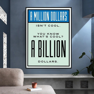 Monopoly Cool Billion Dollars Card Canvas Wall Art-Wall Posters