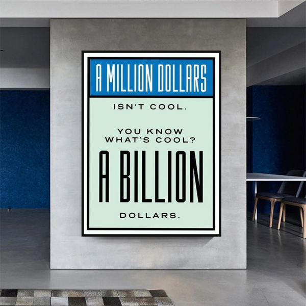 Monopoly Cool Billion Dollars Card Canvas Wall Art-Wall Posters
