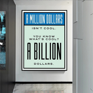 Monopoly Cool Billion Dollars Card Canvas Wall Art-Wall Posters