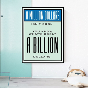 Monopoly Cool Billion Dollars Card Canvas Wall Art-Wall Posters