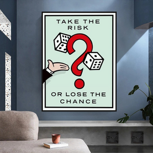 Monopoly Take the Risk Card Canvas Wall Art-Wall Posters