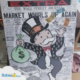 Alec Monopoly Money Bag Prints Journal Toile Décoration murale