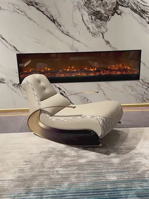 Italian Designer Luxury Leather Sofa Rocking Chair-Recliners