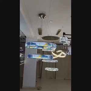 K9 Crystal Luxury LED Chandelier - Multi-Color Crystal Elegance-Ceiling Chandelier