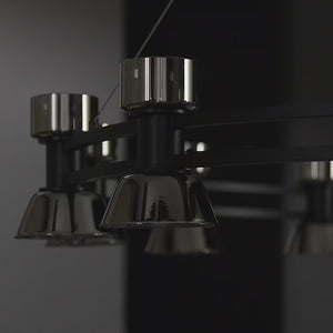 Italian Copper - Glass Ribbon Chandelier-Ceiling Chandelier