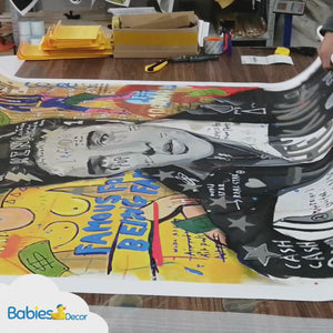 Elvis Presley Singer Graffiti Canvas Wall Art-Wall Posters