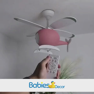 Kids' Nursery Helicopter Ceiling Light with Fan-Kids Room Nursery Lighting