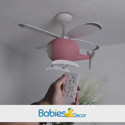 Kids' Nursery Helicopter Ceiling Light with Fan-Kids Room Nursery Lighting
