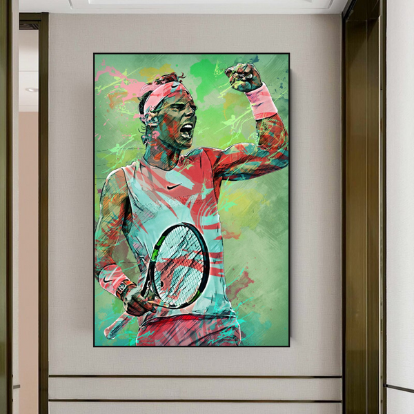Rafael Nadal Tennis Legend Sports Canvas Wall Art-Wall Posters