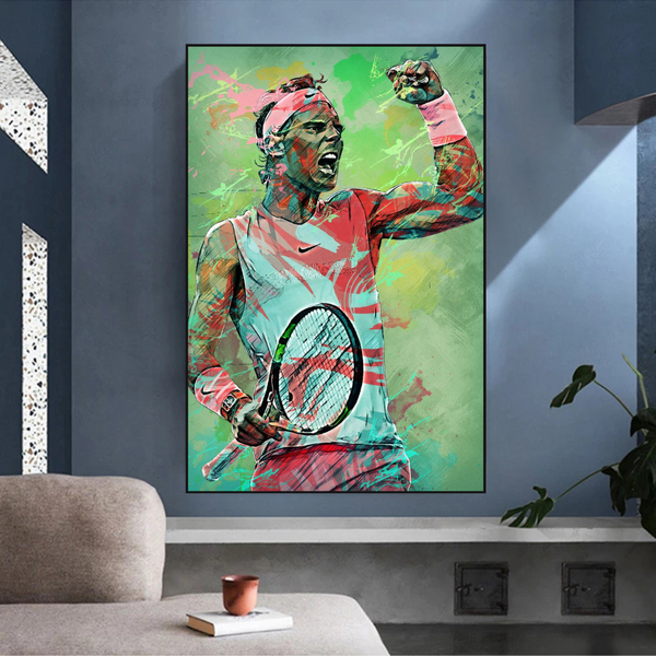 Rafael Nadal Tennis Legend Sports Canvas Wall Art-Wall Posters