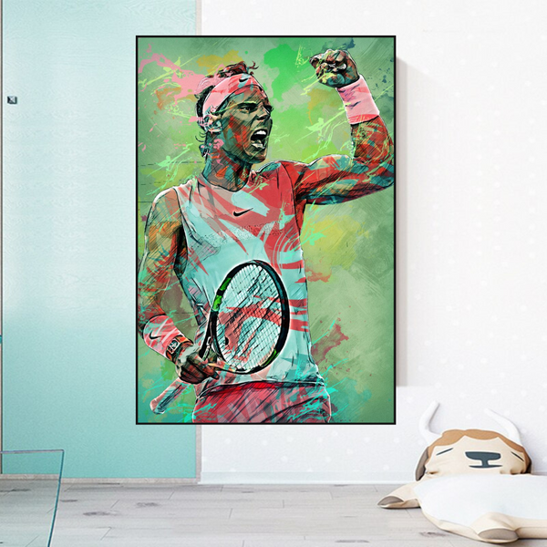 Rafael Nadal Tennis Legend Sports Canvas Wall Art-Wall Posters