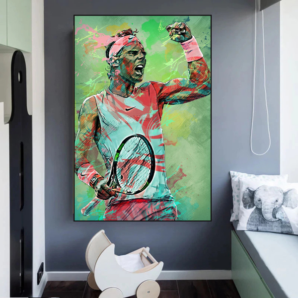 Rafael Nadal Tennis Legend Sports Canvas Wall Art-Wall Posters