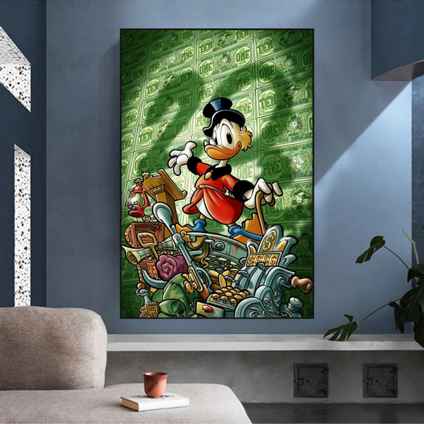 Scrooge McDuck Millionaire Canvas Wall Art-Wall Posters