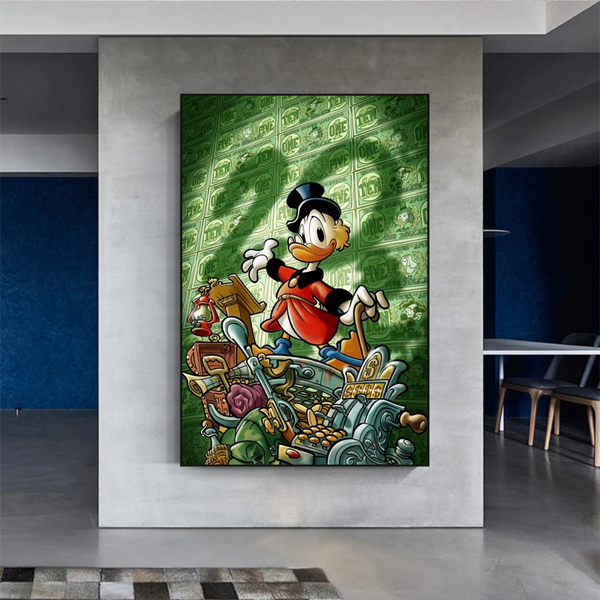 Scrooge McDuck Millionaire Canvas Wall Art-Wall Posters