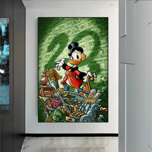 Scrooge McDuck Millionaire Canvas Wall Art-Wall Posters