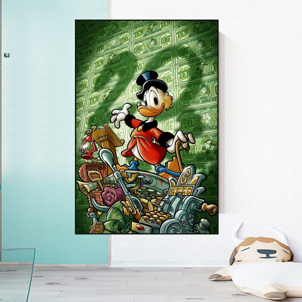 Scrooge McDuck Millionaire Canvas Wall Art-Wall Posters