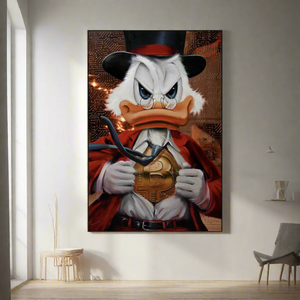 Scrooge McDuck Bitcoin Millionaire Canvas Wall Art-Wall Posters
