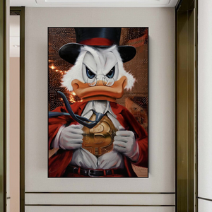 Scrooge McDuck Bitcoin Millionaire Canvas Wall Art-Wall Posters