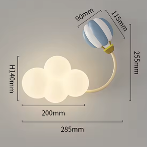 Aeroplane in Clouds Wall Light for Kids Room