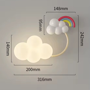 Aeroplane in Clouds Wall Light for Kids Room