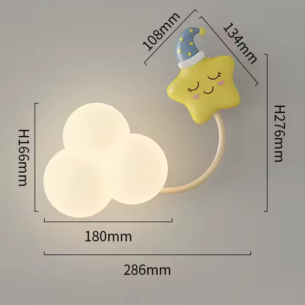 Aeroplane in Clouds Wall Light for Kids Room