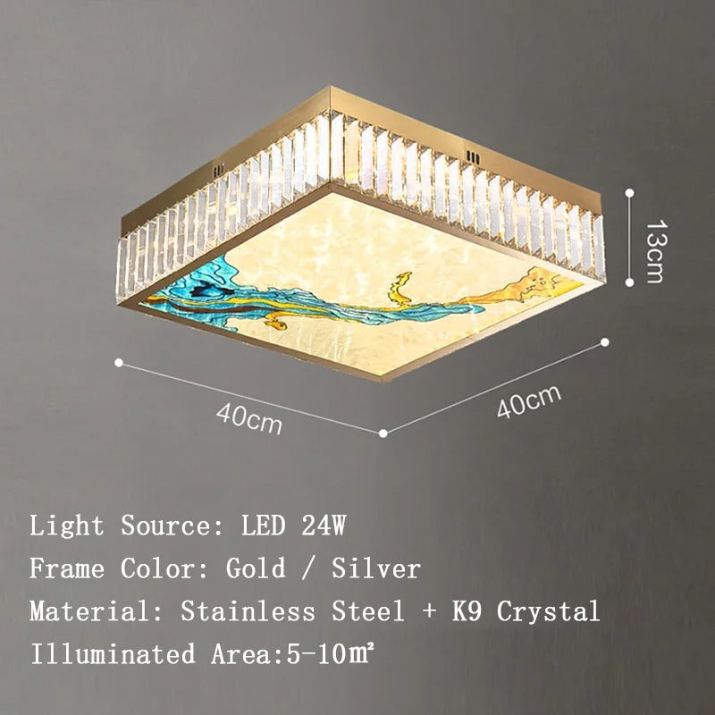 K9-Kristall-Luxus-LED-Kronleuchter – mehrfarbige Kristall-Eleganz