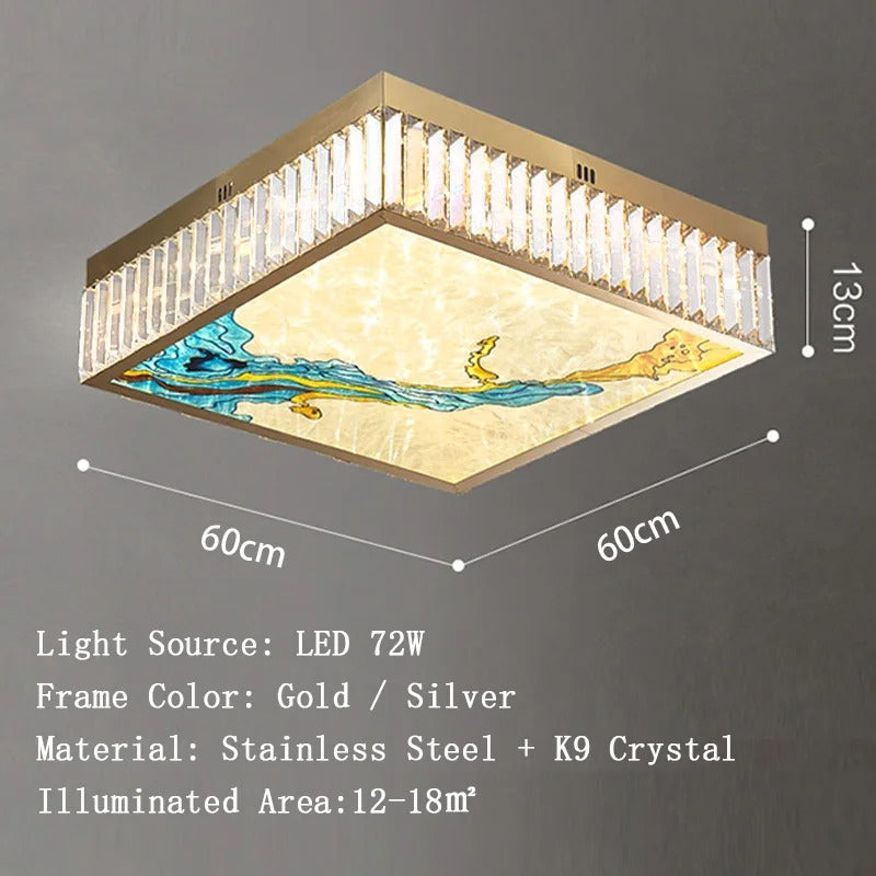 K9-Kristall-Luxus-LED-Kronleuchter – mehrfarbige Kristall-Eleganz