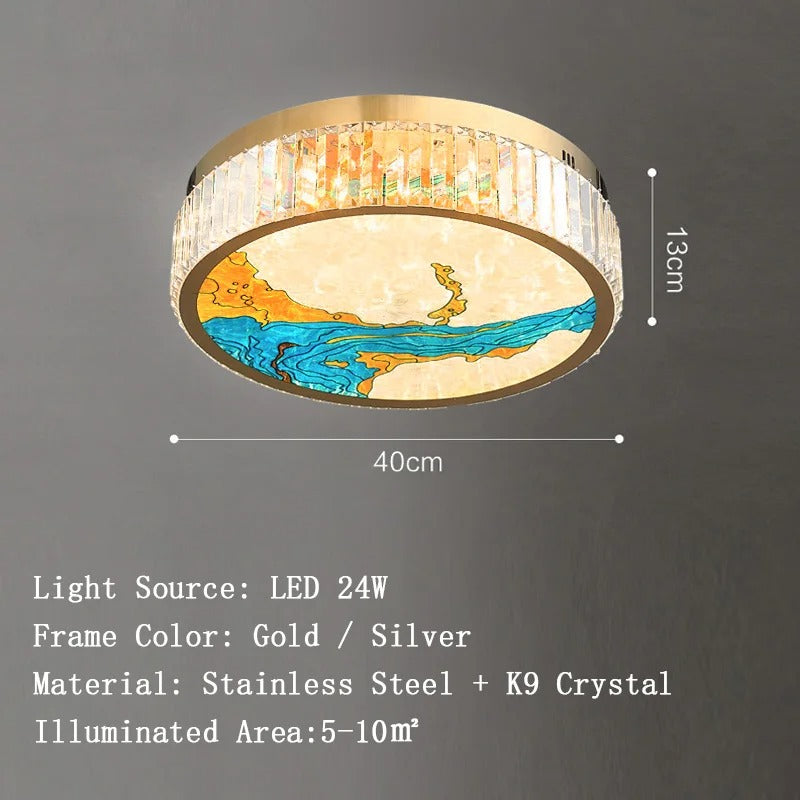 Lustre LED de luxe en cristal K9 - Élégance en cristal multicolore