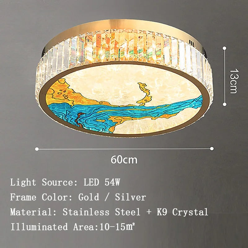 K9 Crystal Luxury LED Chandelier - Multi-Color Crystal Elegance