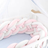 Breathable Pink 6 Knotted Dual Cot Bumper: Crib Bumper