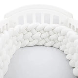 Breathable White 6 Knotted Cot Bumper: Crib Bumper