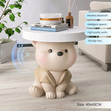 Vigorous Bear Statue Side Table Ornament with Bluetooth Music
