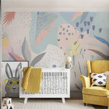 Whimsical Pastel Flowers Nursery Wallpaper