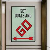 Alec Monopoly Set Goals and Go Play Card Canvas Wall Art