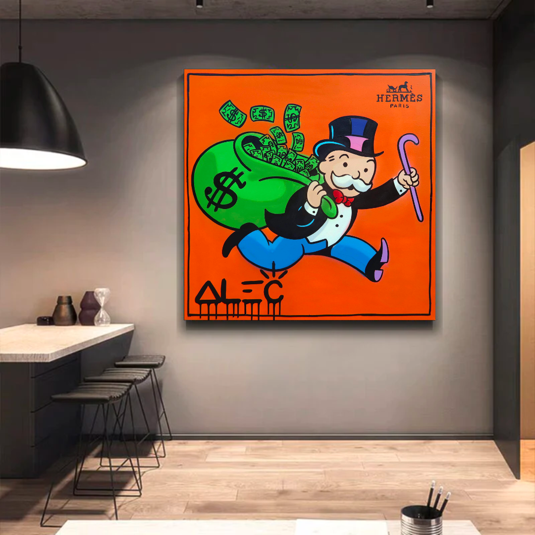 Alec Monopoly Hermes Art - Money Man Canvas Print