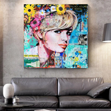 Brigitte Bardot Poster: Pop Art Canvas Wall Art