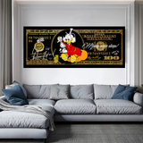 Scrooge McDuck One Million Dollar Canvas Wall Art