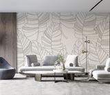 Abstract Lines Design Leaves Wallpaper Murals