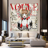Madonna Vogue Red Indian Canvas Art - Cover Girl