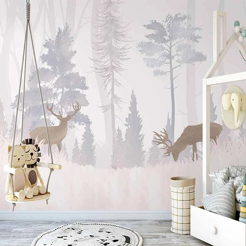 Reindeers in the Forest Nursery Wallpaper