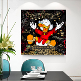 Dagobert Duck, es ist schwer, reich zu sein, Leinwand-Wandkunst