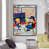 Alec Monopoly and Richie Rich in Forex Trading Crypto Canvas Print