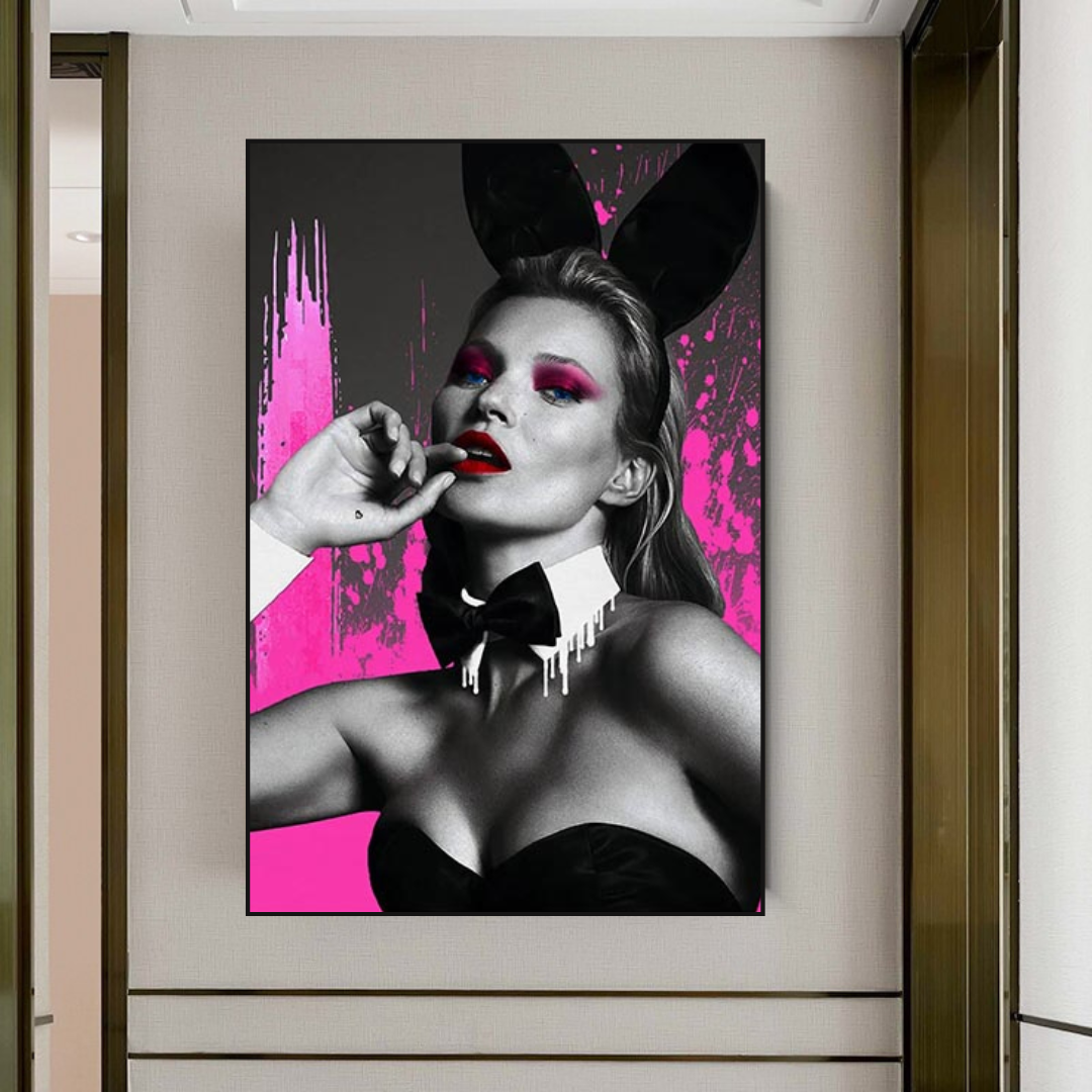 Kate Moss Pink Bunny Poster - Limited Edition Art Print